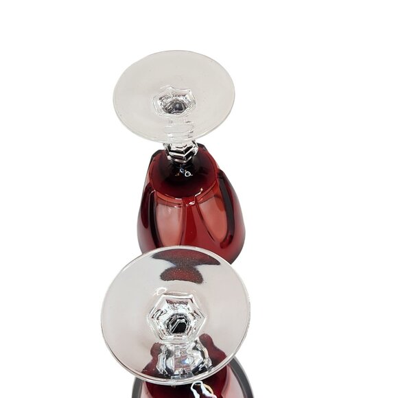 Cristal DArques Durand Ruby Wine Glasses Set Of 6 Gothic Arches Discontinued - Picture 5 of 12